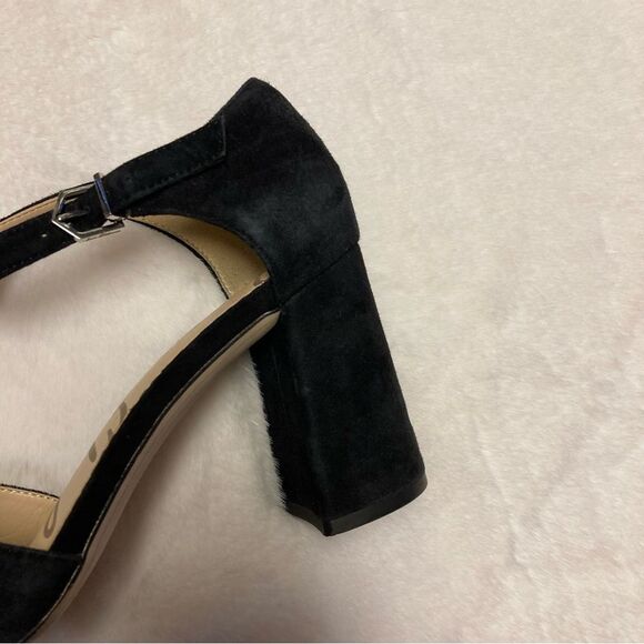 Sam Edelman Orlane Black Block Sandal Heels Suede Leather Size 9.5 - Picture 14 of 14